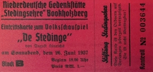 Eintrittskarte zum Volksschauspiel \'De Stedinge\'